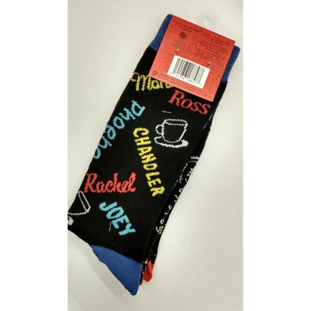 FRIENDS TV Show 2pk Novelty Crew Socks 90s Men's 6-12 TV Nostalgia Retrowear NWT - Picture 2 of 4